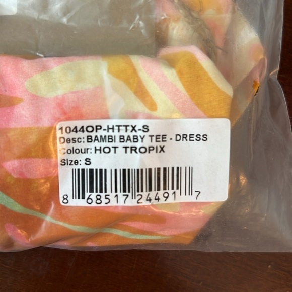 Stone Fox Bambi Baby Tee Dress Size S In Hot Tropix - Picture 8 of 9